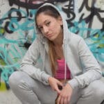 Iphixenia na porta do súper. Alba Caneda