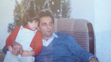 Foto arquivo familiar: Irene Moreira e seu pai.