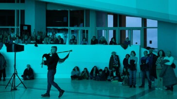 Manifesto de Mateo Feijóo na décima edición de Escenas do Cambio 2024. Foto: Manuel Vicente.