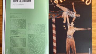 Primeiras páxinas do artigo sobre o novo circo de toldo, escrito por Álvaro Reboredo "Fitiño" e publicado no número 108 da 'erregueté'