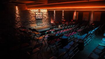 Imaxe do interior do Monkey Barrel Comedy de Edimburgo