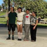 Artistas "Espazo Novos Creadores" da Fundación Paideia no VIII Quincegotas da Coruña (Cúpula do parque de Eirís, 11/10/2025). Foto: Afonso Becerra.