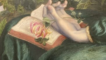 ‘The Day Dream’ (1880) de Dante Gabriel Rossetti (Victoria and Albert Museum. Londres). Fragmento. Foto: Afonso Becerra.