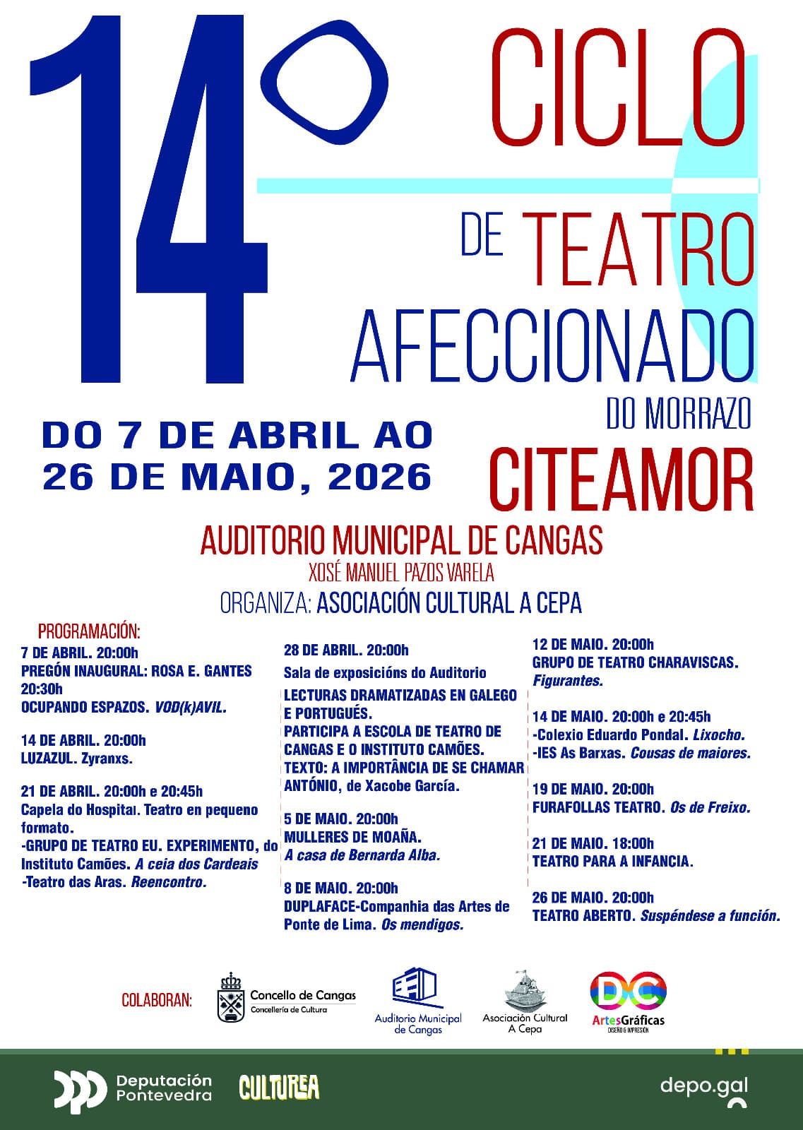 Cartel Citeamor 14 Ciclo de teatro afeccionado do Morrazo Citeamor 2026